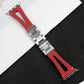 IwatchSE Metal Stainless Steel Chain Leather Strap - IwatchSE Metal Chain Leather Strap with Middle Opening