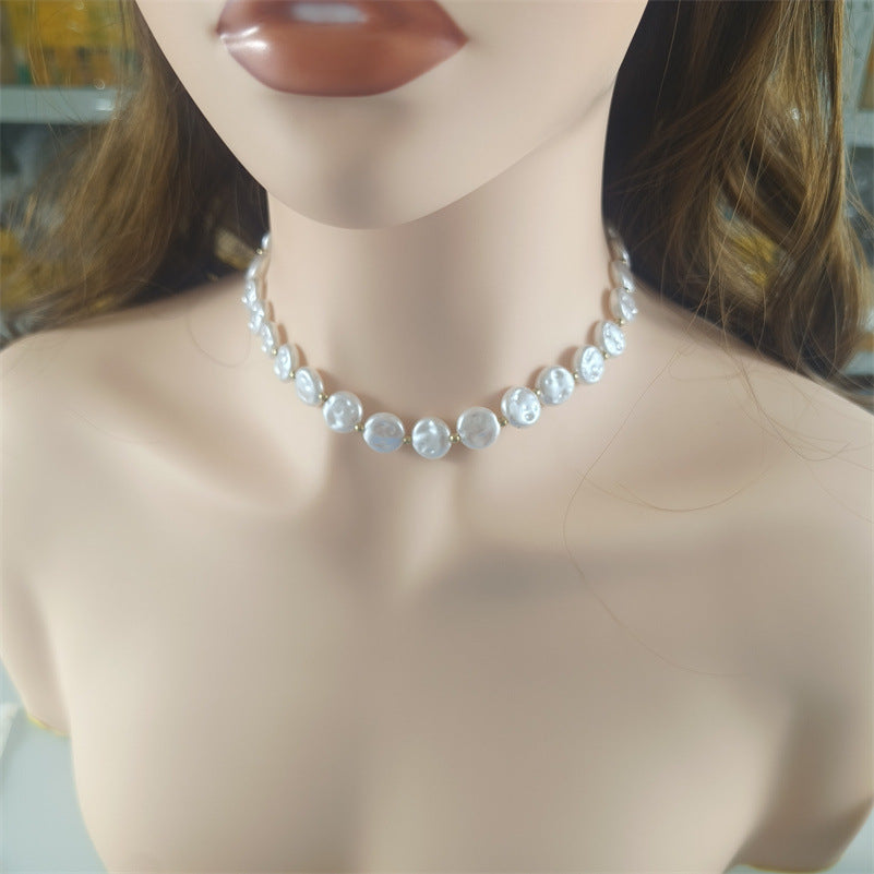 High Quality Shaped Pearl Necklace with Alloy Chain and Beads for Women - Japanese Korean shaped pearl necklace high