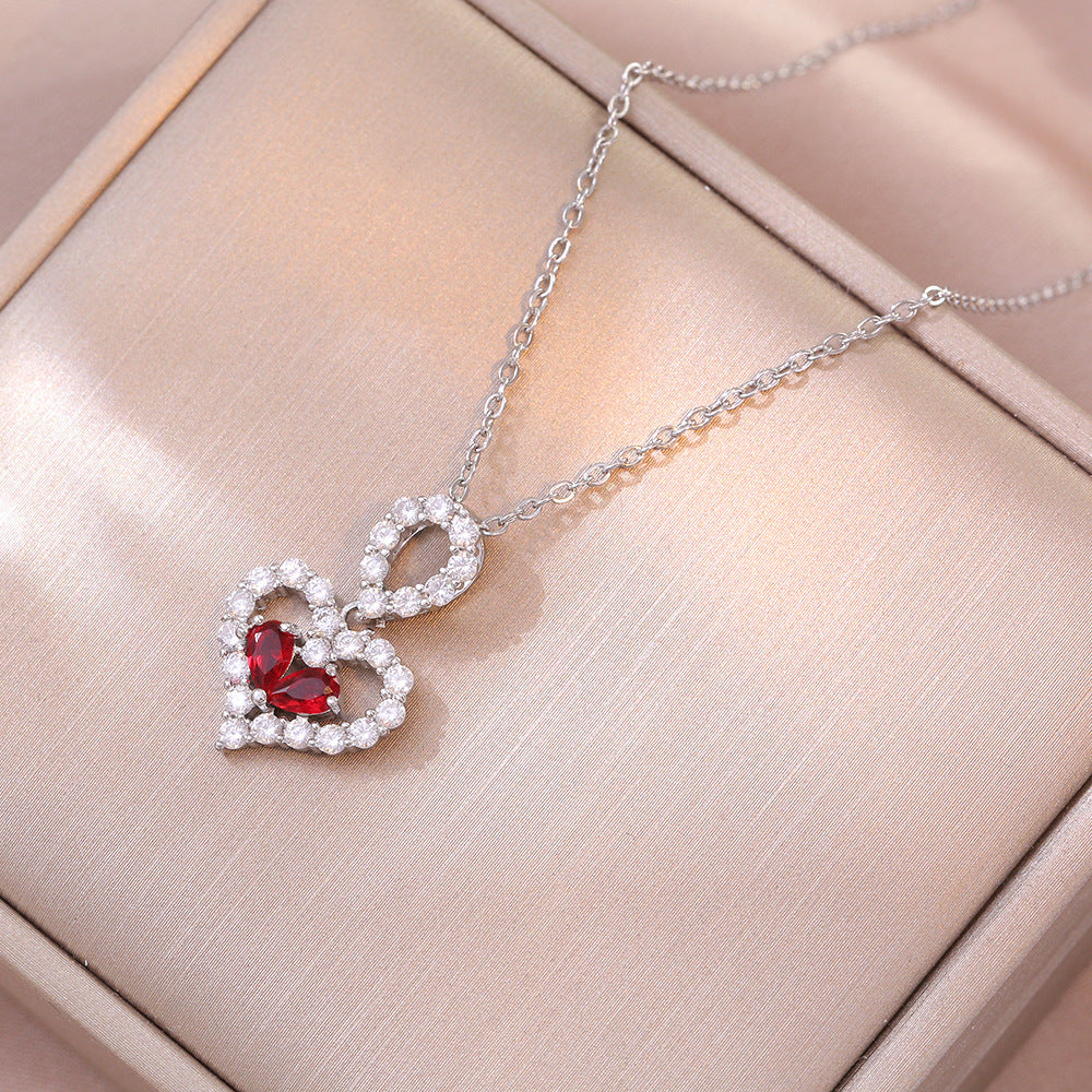 Japanese And Korean Style Love Titanium Steel Ornament Simple Necklace Temperament Clavicle Chain