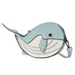 Japanese Cute Cartoon Whale Crossbody Bag with Dancing Design - Teleplus japanese cute cartoon dancing whale crossbody