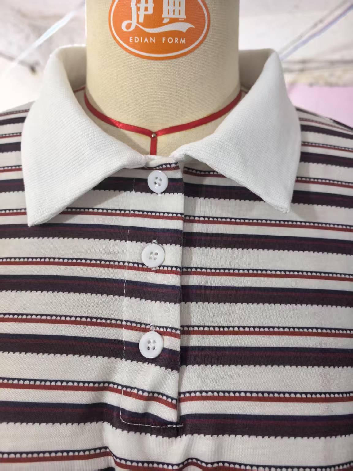 Japanese Korean Casual Cotton Striped Long Sleeve Loose Top for Women