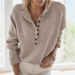 Japanese Korean Casual Deer Plush Pullover Sweater Button Up Polyester Top - Teleplus