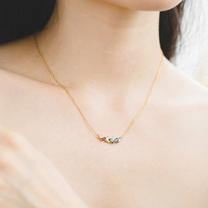 Japanese Light Luxury Rainbow Candy 925 Silver Necklace - Sparkle Like a Unicorn with Rainbow Candy Necklace