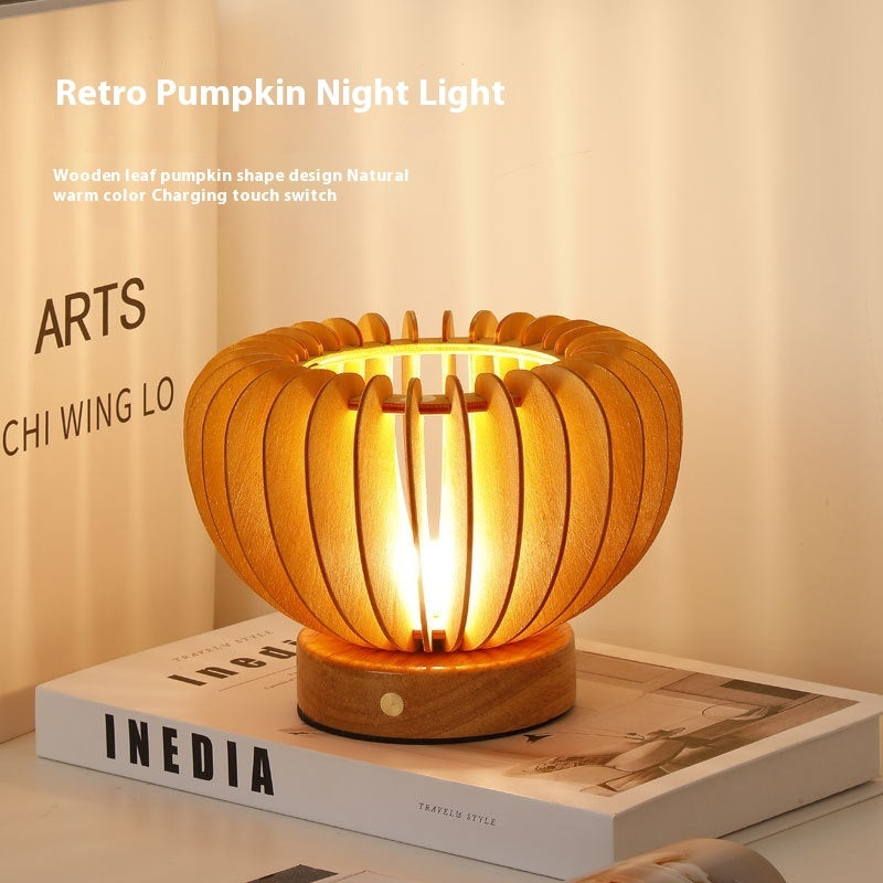 Japanese Retro Pumpkin Small Night Lamp for Bedroom Light Decor - bedroom light japanese retro pumpkin small night lamp