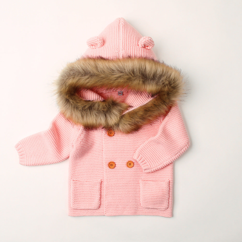 Japanese Style Knitted Coat for Infants UV Protection Suitable United States - Teleplus Infant united states chf