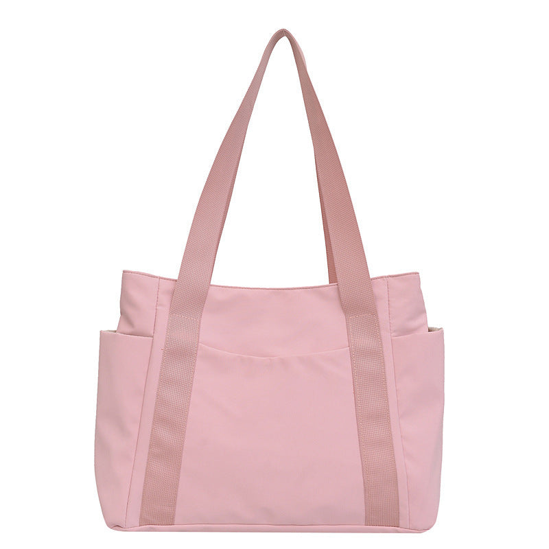 Japanese Style Solid Color Tote Shoulder Bag Casual Nylon for Daily - Use japanese style solid color tote shoulder bag
