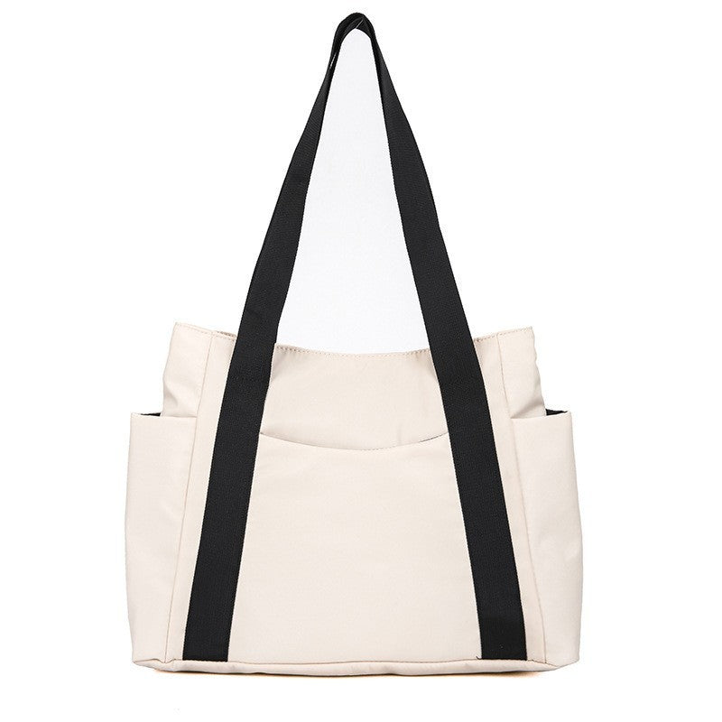 Japanese Style Solid Color Tote Shoulder Bag Casual Nylon for Daily - Use japanese style solid color tote shoulder bag
