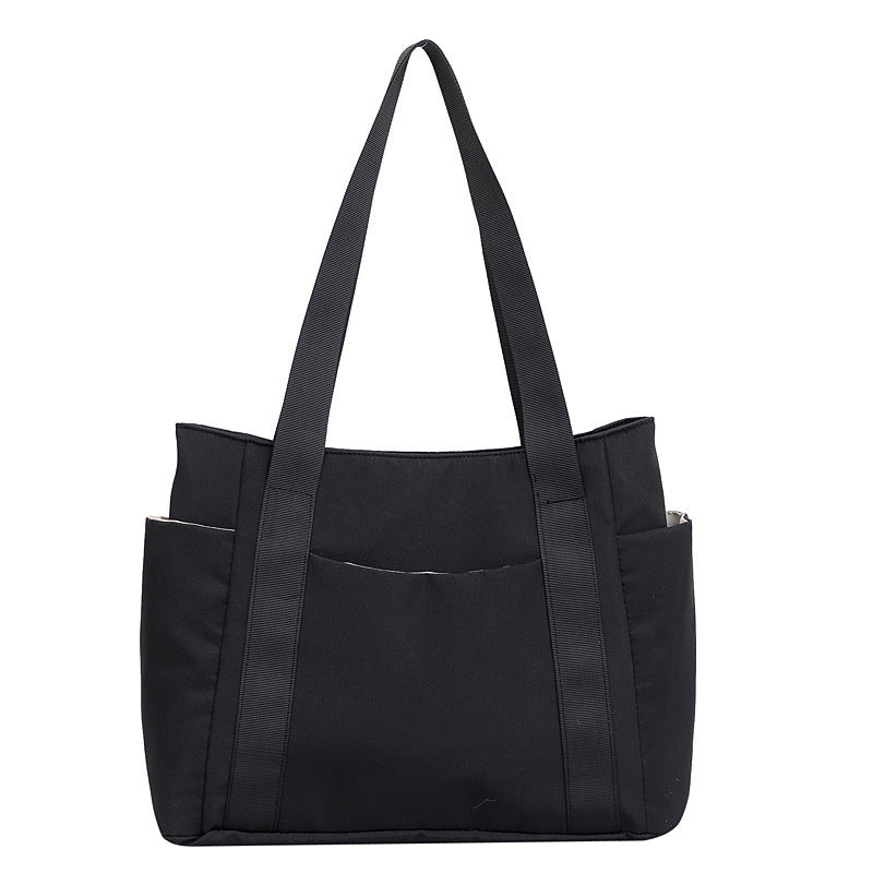 Japanese Style Solid Color Tote Shoulder Bag Casual Nylon for Daily - Use japanese style solid color tote shoulder bag