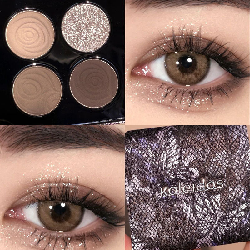 Kaleidos Greenhouse Series Lace Eye Shadow Plate in Black and Brown Tones - Teleplus kaleidos greenhouse series lace