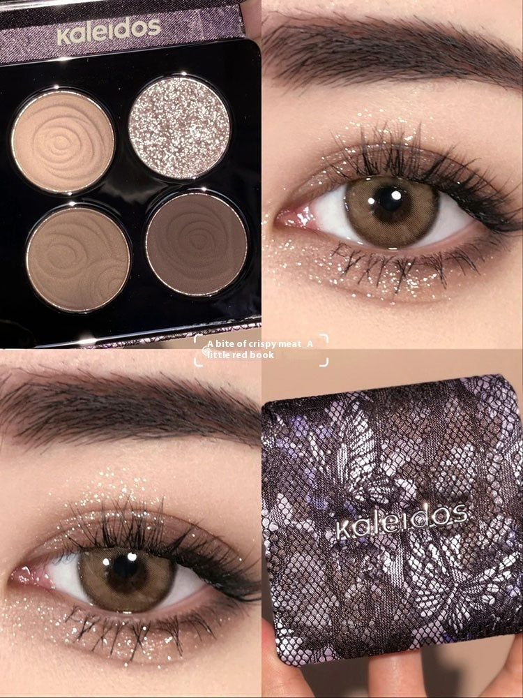 Kaleidos Greenhouse Series Lace Eye Shadow Plate in Black and Brown Tones - Teleplus kaleidos greenhouse series lace