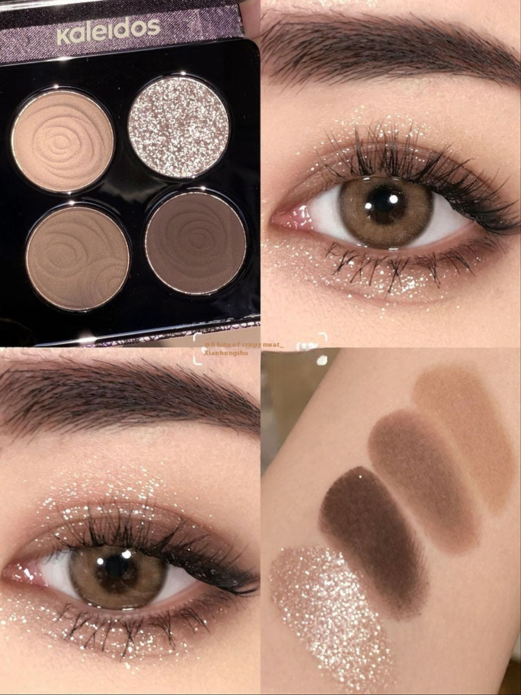 Kaleidos Greenhouse Series Lace Eye Shadow Plate in Black and Brown Tones - Teleplus kaleidos greenhouse series lace