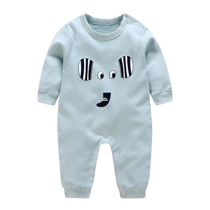 Keep Baby Warm Long Sleeve Romper - Keep Baby Warm Long Sleeve Romper Blue Elephant