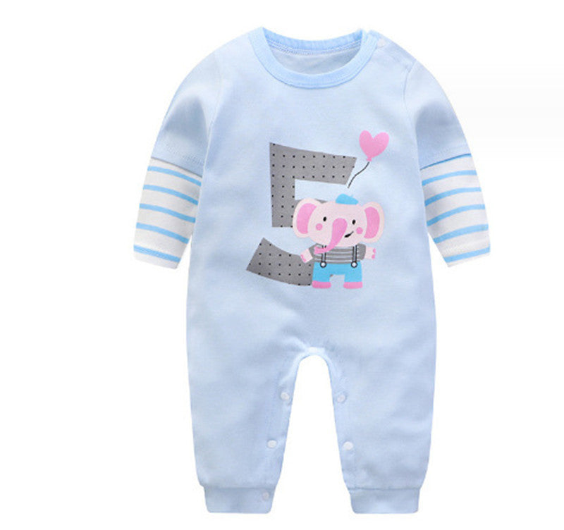 Keep Baby Warm Long Sleeve Romper - Keep Baby Warm Long Sleeve Romper Blue Elephant