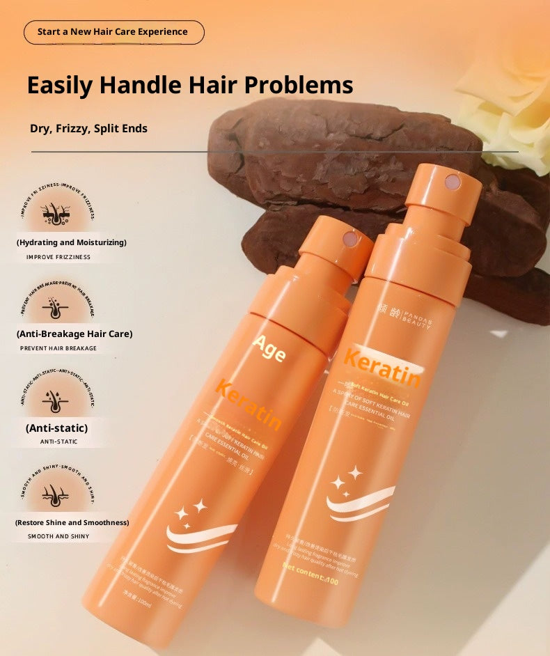 Keratin Hair Oil Spray to Improve Frizzy and Smooth Split Ends - Teleplus improve frizzy hair