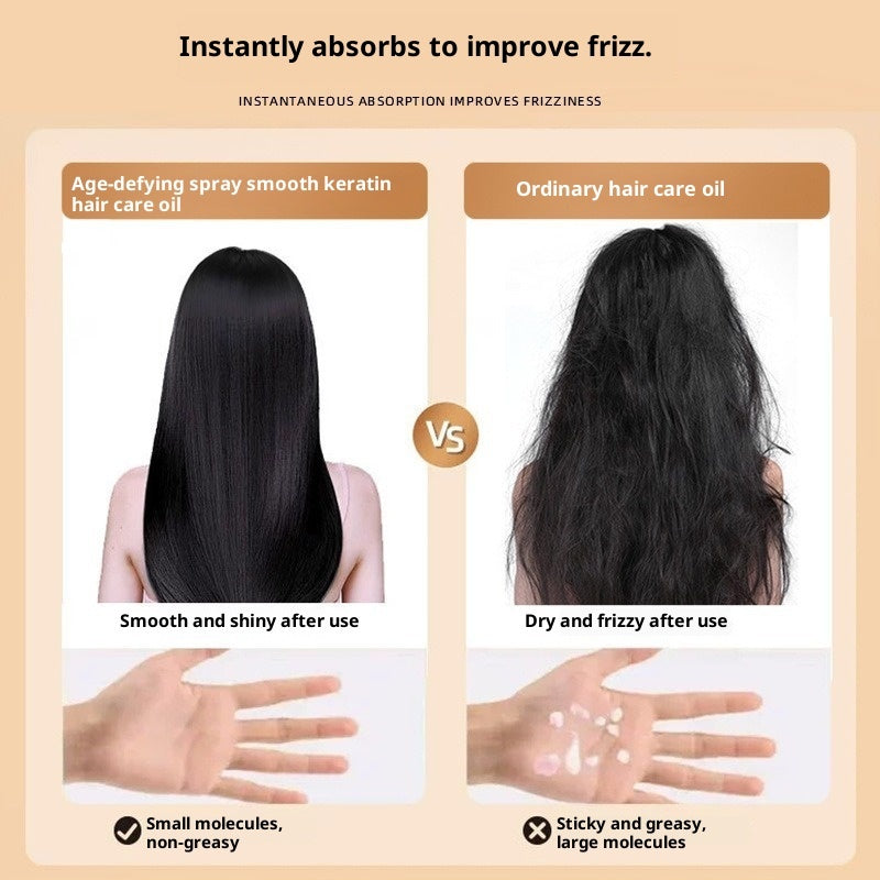 Keratin Hair Oil Spray to Improve Frizzy and Smooth Split Ends - Teleplus improve frizzy hair