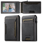 KH2NZ Card Holder Wallet Retro Magnetic Leather Slim Bifold for Men Women - kh2nz