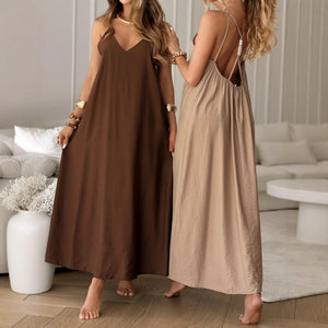 Khaki Dark Brown One-Step Sling Skirt for Women Casual Elegant Fashion - Teleplus