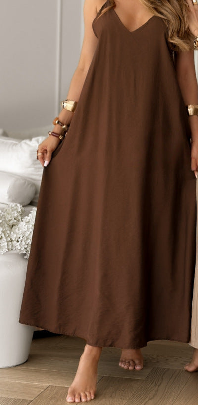 Khaki Dark Brown One-Step Sling Skirt for Women Casual Elegant Fashion - Teleplus