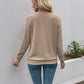 Khaki Long Sleeve Pullover for Women Streetwear Fashion Polyester Thin Sweater - Teleplus long sleeve