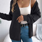 Khaki White Black Hollow Out Knit Cardigan Streetwear Hipster Sweater S-XL
