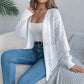 Khaki White Black Hollow Out Knit Cardigan Streetwear Hipster Sweater S-XL