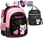 Kids School Cute Cat Print Backpack - Purr-fectly Cute Cat Print Backpack for Kids