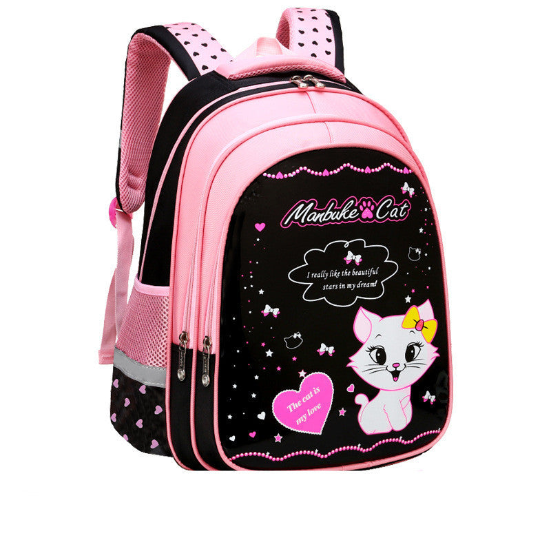 Kids School Cute Cat Print Backpack - Purr-fectly Cute Cat Print Backpack for Kids