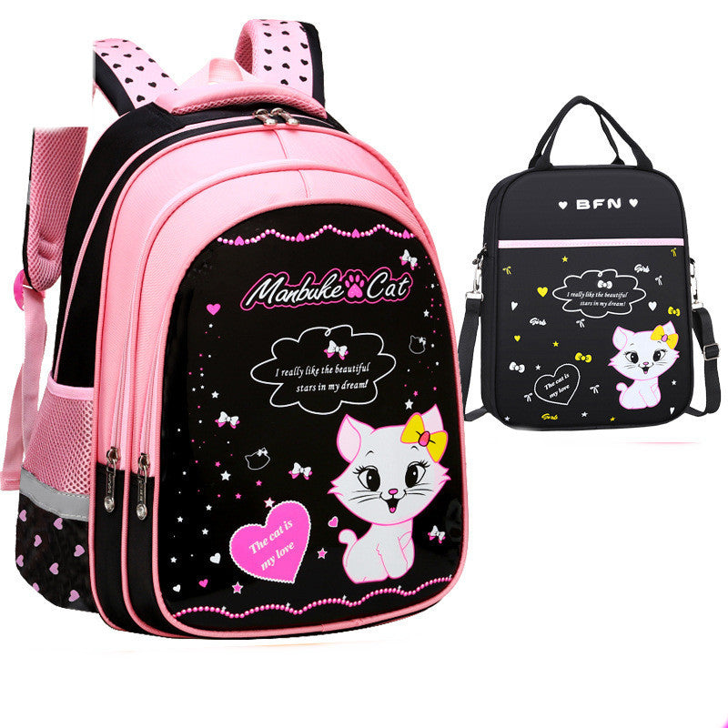 Kids School Cute Cat Print Backpack - Purr-fectly Cute Cat Print Backpack for Kids