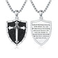 Knights Templar Shield Necklace in Sterling Silver Pendants Necklace for Men - Show Your Crusader Spirit with Knights