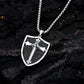 Knights Templar Shield Necklace in Sterling Silver Pendants Necklace for Men - Show Your Crusader Spirit with Knights