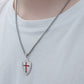 Knights Templar Shield Necklace in Sterling Silver Pendants Necklace for Men - Show Your Crusader Spirit with Knights