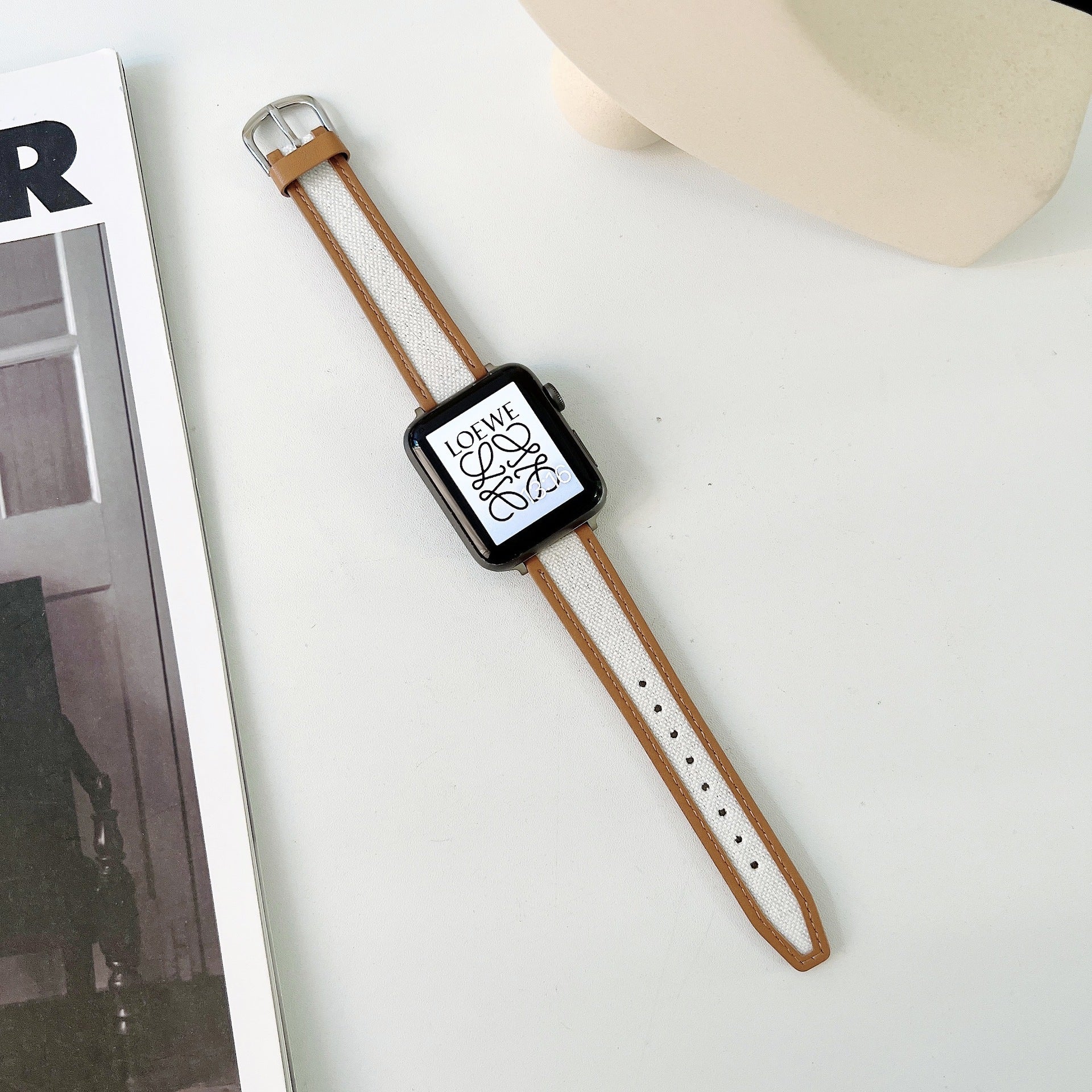 Korean Canvas Leather Watch Strap for Apple and Universal Watches - Time Travel in Style korean canvas leather strap