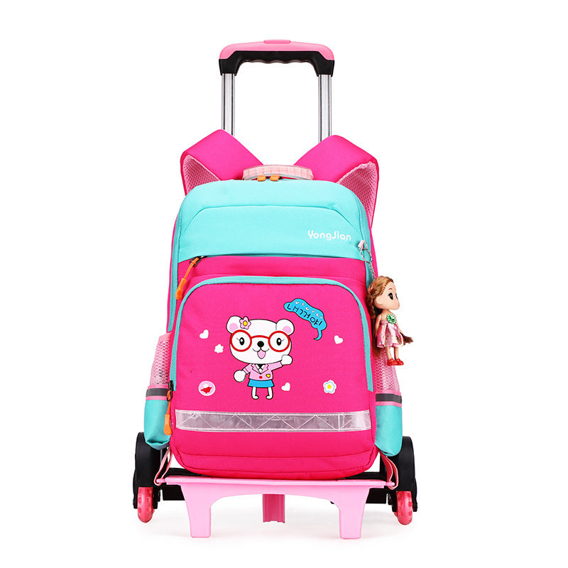 Korean Detachable Trolley Bag For Elementary School Students - Korean Trolley Bag Made of Oxford Cloth for Kids