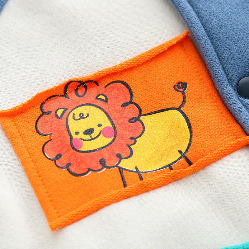 Korean Fashion Fleece Boys Baseball Shirt Fall Cartoon Cotton Blended - Teleplus fall korean fashion fleece boys