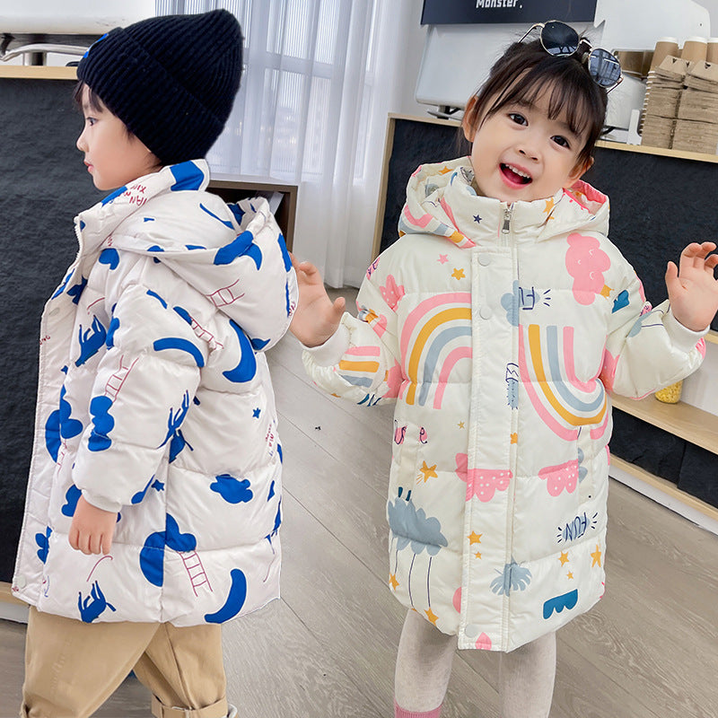 Korean Long Cute Thickened Cotton Jacket with UV Protection and Zipper Closure - Teleplus jacket middle long cute