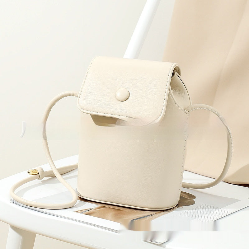 Korean PU Mobile Phone Bag Retro Bucket in Solid Colors - Teleplus korean pu mobile phone bag retro bucket