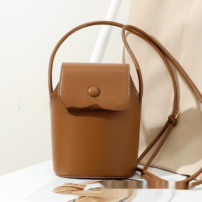 Korean PU Mobile Phone Bag Retro Bucket in Solid Colors - Teleplus korean pu mobile phone bag retro bucket