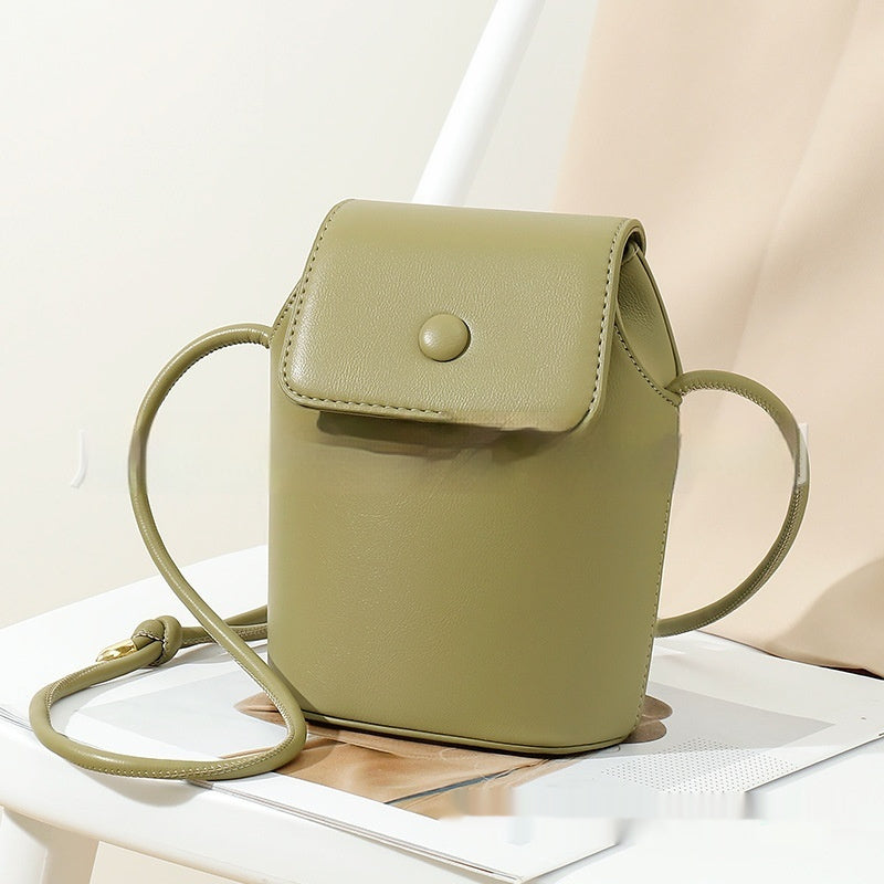 Korean PU Mobile Phone Bag Retro Bucket in Solid Colors - Teleplus korean pu mobile phone bag retro bucket