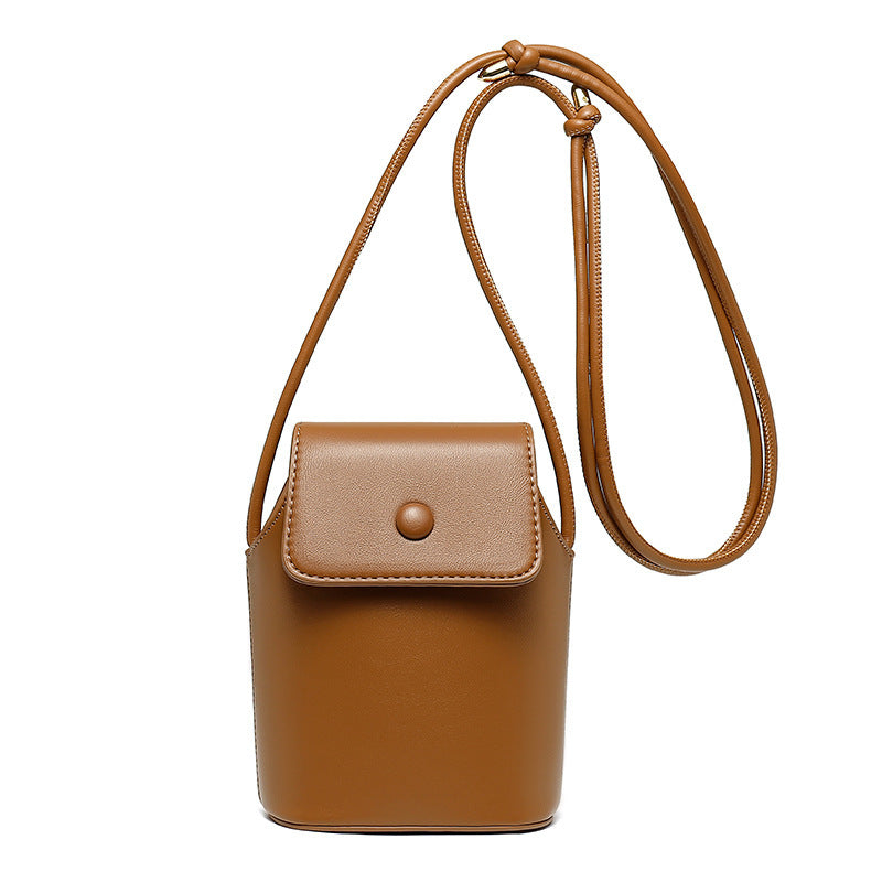 Korean PU Mobile Phone Bag Retro Bucket in Solid Colors - Teleplus korean pu mobile phone bag retro bucket