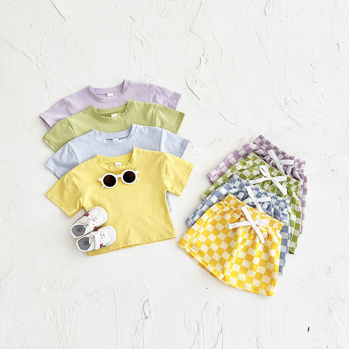 Kids Plaid Cotton Shirt and Pants Set for United States Sizes CHF - Korean Baby Style That Makes Adults Envy united