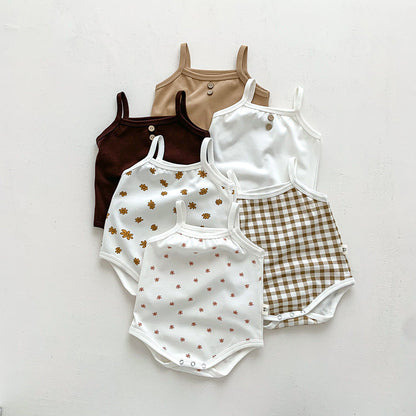 Korean Style Baby Summer Wear Jumpsuit Thin - W23 Sleeveless Jumpsuit for Trendy Tiny Tots