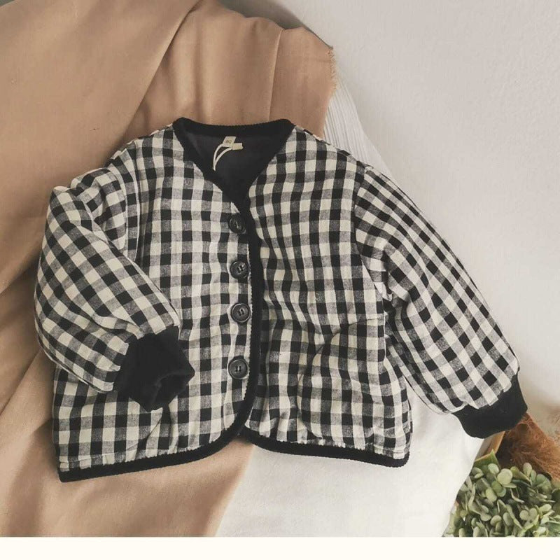 Korean Style Black and White Plaid Cotton-Padded Coat for Men in the United States - Cotton Padded US united states chf