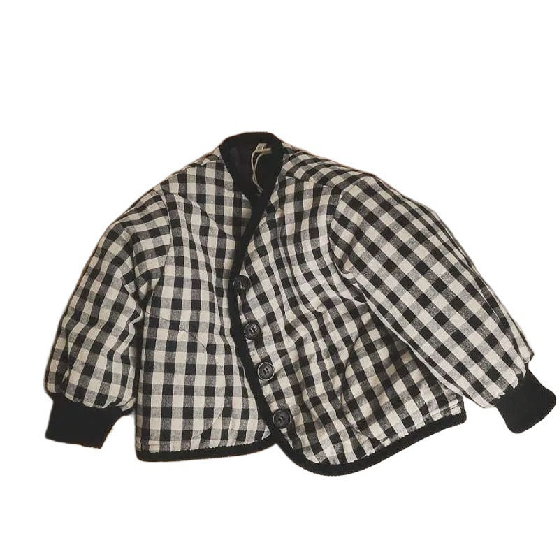 Korean Style Black and White Plaid Cotton-Padded Coat for Men in the United States - Cotton Padded US united states chf
