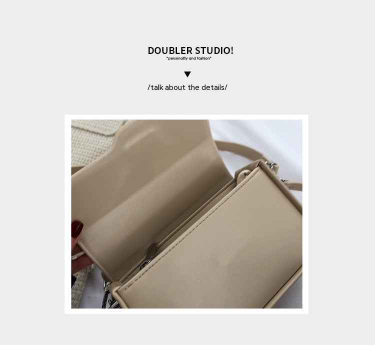 Korean Style Simple Niche Baguette Bag Solid Color White Khaki Green Black - Teleplus Colors niche baguette bag korean