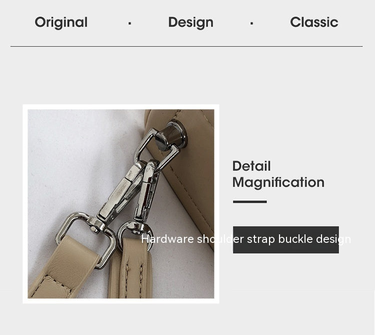 Korean Style Simple Niche Baguette Bag Solid Color White Khaki Green Black - Teleplus Colors niche baguette bag korean