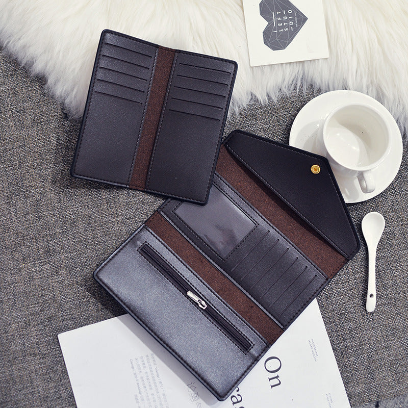 Korean Style Women’s PU Leather Wallet with Secret Compartment and Big Money Clip - Version Zi Mother Purse