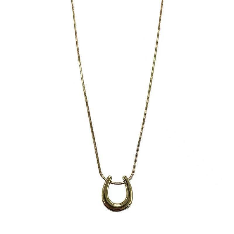 Korean U-shaped Washable Temperament Wild Alloy Necklace - Korean U-shaped Washable Alloy Necklace for Stylish Look