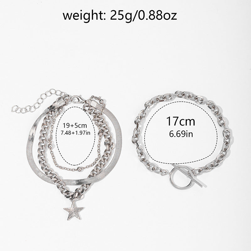 Ladies Alloy Star Bracelet Set - Ladies Alloy Star Bracelet Set for Women