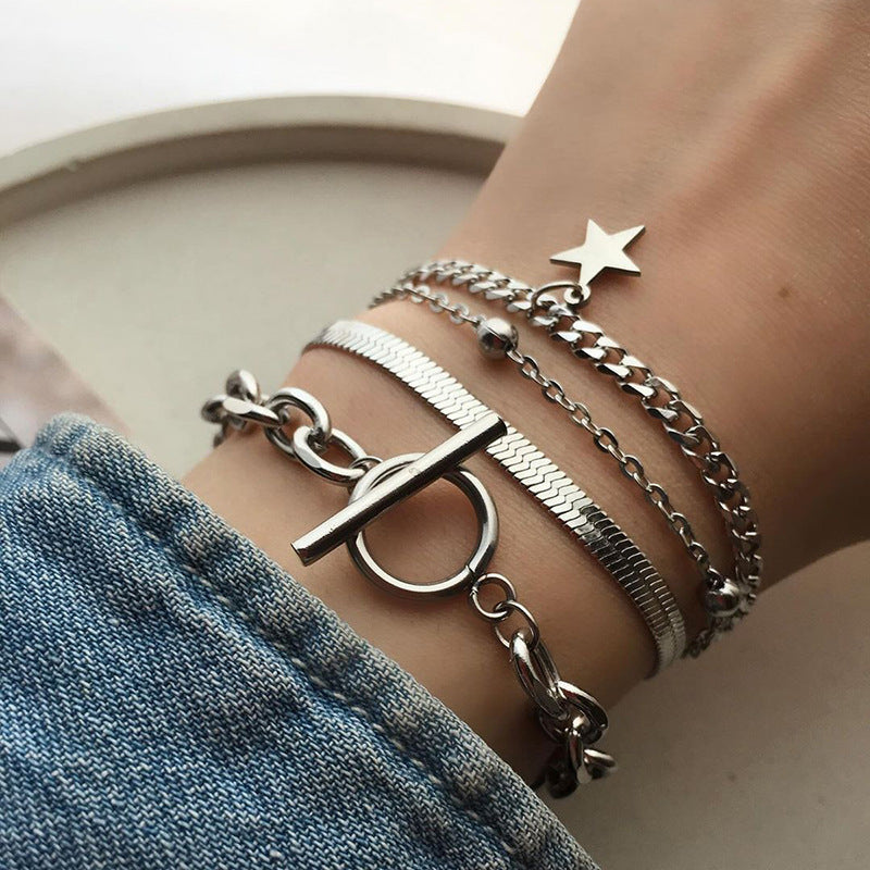 Ladies Alloy Star Bracelet Set - Ladies Alloy Star Bracelet Set for Women