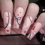 Ladies Ballet Fake Nails Set with Simple Pure Desire Christmas Style - christmas simple pure ballet fake nails desire